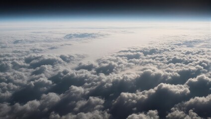Aerial View of Clouds and Atmosphere from High Altitude.