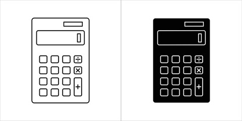 Calculator icon in black and white
