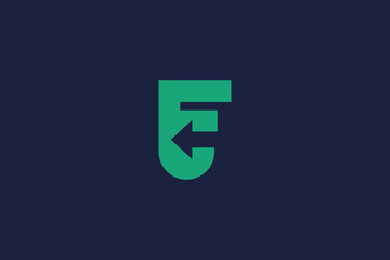 letter f with arrow logo icon design vector template