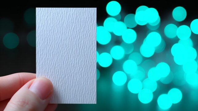 Professional hand displays business card against blurred background hand holding business card perfect for professional networking