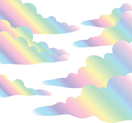 Fototapeta premium Pastel Holographic Clouds 