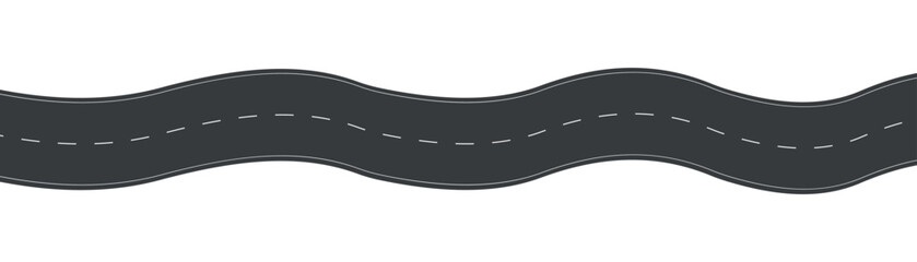 winding road. Wavy way. Vector illustration  
