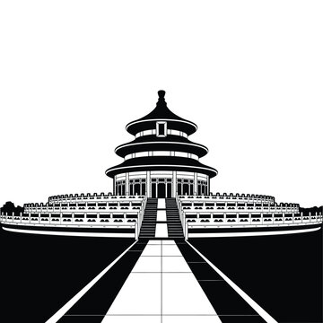 Striking silhouette of the temple of heaven in beijing china