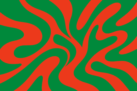 Psychedelic abstract swirl background seamless pattern red and green colors