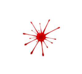 Vivid Red Paint Splatter Explosion Shape Design Element Isolated Transparent Background