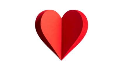 A dimensional red heart on a stark black background, symbolizing love and affection