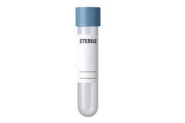 Sterile medical sample tube with blue cap