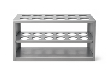 Metal test tube rack standing on transparent background