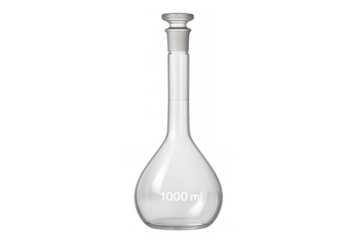 Volumetric flask standing showing 1000 ml measurement