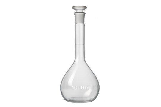 Volumetric flask standing showing 1000 ml measurement