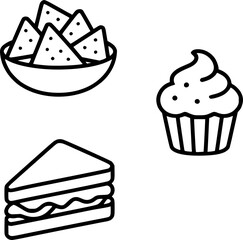 Nachos. bakery, cupcake, sandwich sign, symbol, vector, art