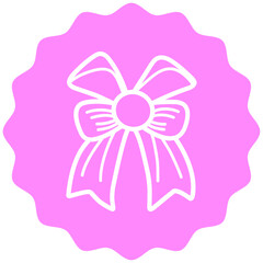 Pink Bow Illustration Sticker