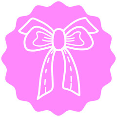 Pink Bow Illustration Sticker