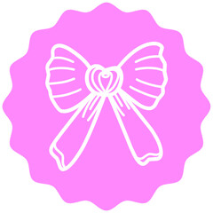 Pink Bow Illustration Sticker