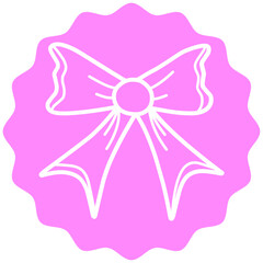 Pink Bow Illustration Sticker