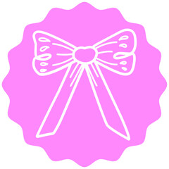 Pink Bow Illustration Sticker