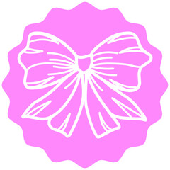 Pink Bow Illustration Sticker