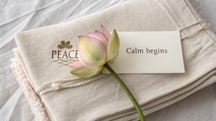 Peaceful Setting with Lotus Flower and Serene Message Card
