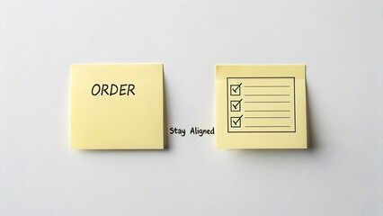 Sticky Notes with Order Reminder and Checklist Illustration