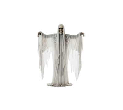 Grim Reaper costume ghost isolated scary figure flowing white shroud halloween decor