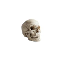 Human skull isolated bone structure medical anatomy object transparent background profile