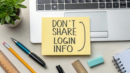 Reminder Note About Online Security on Desktop Workspace