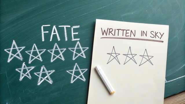 Stars Representing Fate and Destiny on Classroom Chalkboard