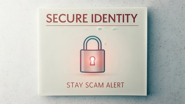 Secure Identity Concept with Lock Icon and Alert Message Design