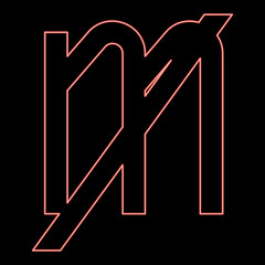 Neon mill's symbol milly sign red color vector illustration image flat style
