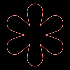 Neon asterisk sign symbol red color vector illustration image flat style