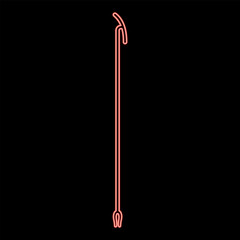 Neon egyptian scepter Uas red color vector illustration image flat style