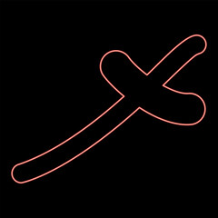 Neon rufiyaa Maldivian currency symbol MVR money sign red color vector illustration image flat style