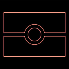 Neon biometric passport symbol international red color vector illustration image flat style