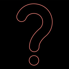 Neon sign question red color vector illustration image flat style
