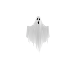 White sheet ghost hovering apparition figure with shocked expression floating icon