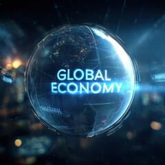 Digital globe depicting global economy and business worldwide connectivity
