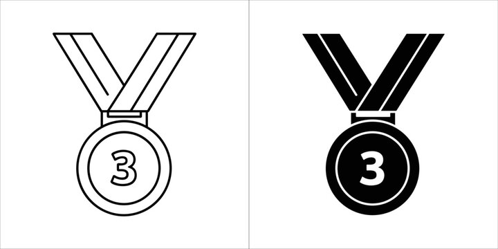 Bronze medal icon with the number 3