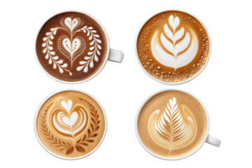 Five Styles of Coffee Latte Art