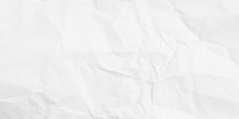 White crumpled paper background with a textured, wrinkled style. The background is predominantly white, adding a layered white effect. Paper texture background vector.