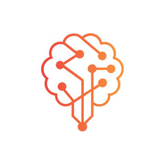 Digital brain or AI logo