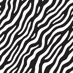 Black and white wavy diagonal stripes abstract pattern background vector illustration