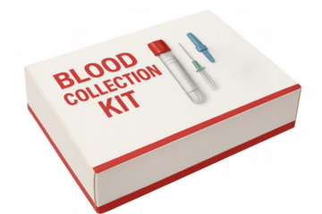 Blood collection kit representing healthcare diagnostics and medical testing