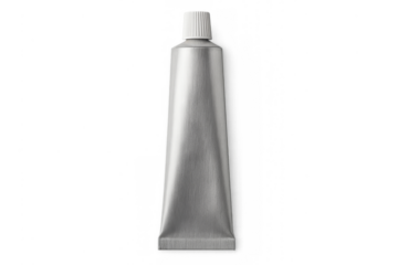 Blank aluminum tube mockup for cosmetic products