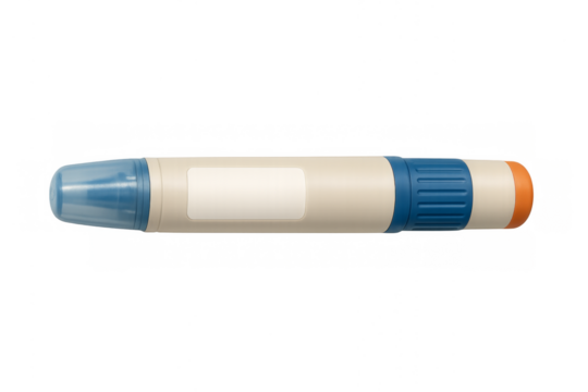 Lancing device for blood sugar testing on transparent background