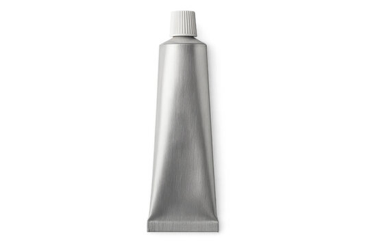 Blank aluminum tube mockup for cosmetic products