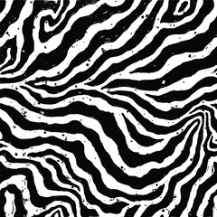 Black and white zebra stripe pattern with speckled texture vector illustration