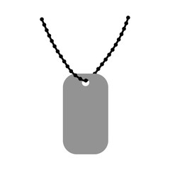 Minimalist Vector Illustration of a Blank Military Dog Tag on a Ball Chain Necklace