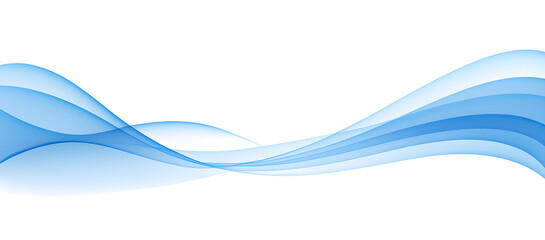 Graceful light blue abstract flowing wave design isolated on a pristine white background, conveying calmness, fluidity, and modern elegance for various digital art and corporate communication purposes