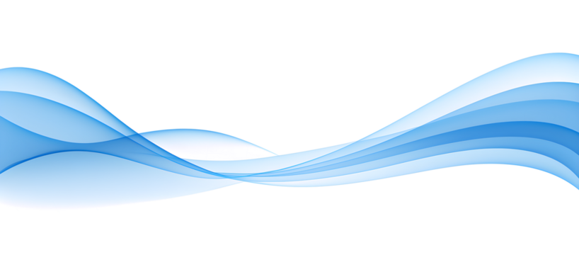 Graceful light blue abstract flowing wave design isolated on a pristine white background, conveying calmness, fluidity, and modern elegance for various digital art and corporate communication purposes