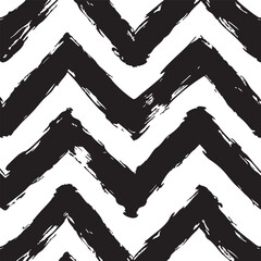 Black hand-drawn chevron pattern on white background vector illustration